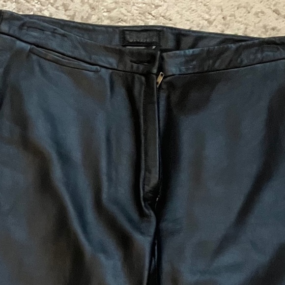 BCBG Max Azria Black Leather Pants Size 2 New w/o tags - Picture 9 of 13